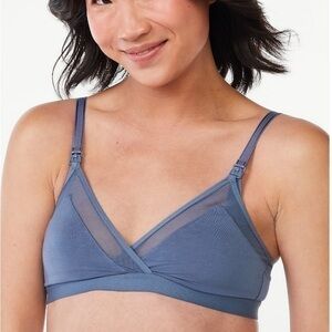 Joyspun Women's Maternity Nursing Bra, Insignia Blue Size Med